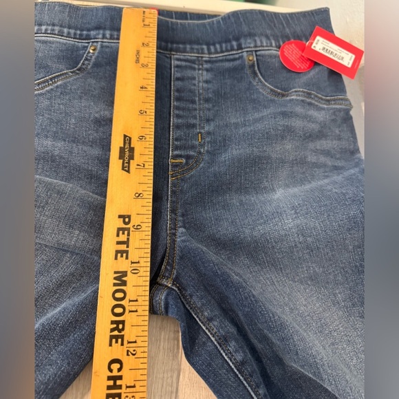 SPANX Denim Distressed Ankle Skinny Jeans Pull On Shaping High Rise NWT MD Tall - Picture 4 of 11